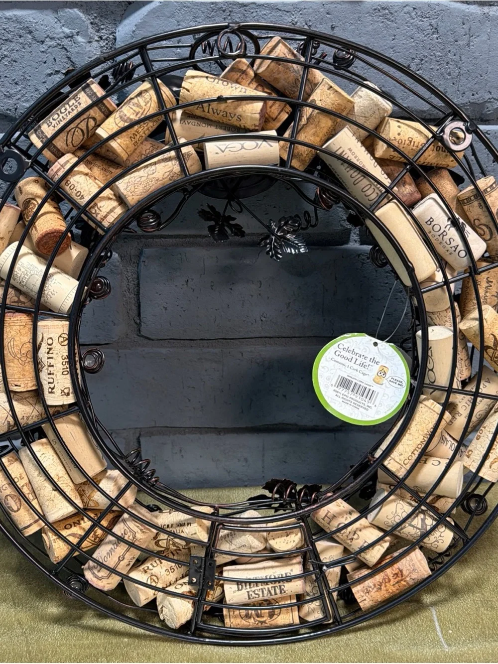 Wine Cork Decorative Wreath in Bronze